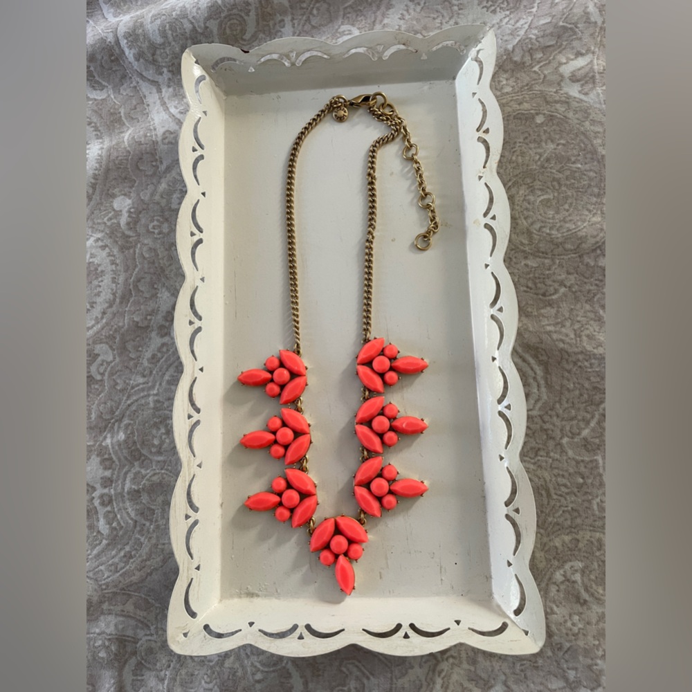 JCrew 17” necklace with orange stones.